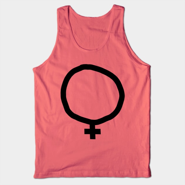 Minimal Female Gender Symbol Tank Top by ellenhenryart